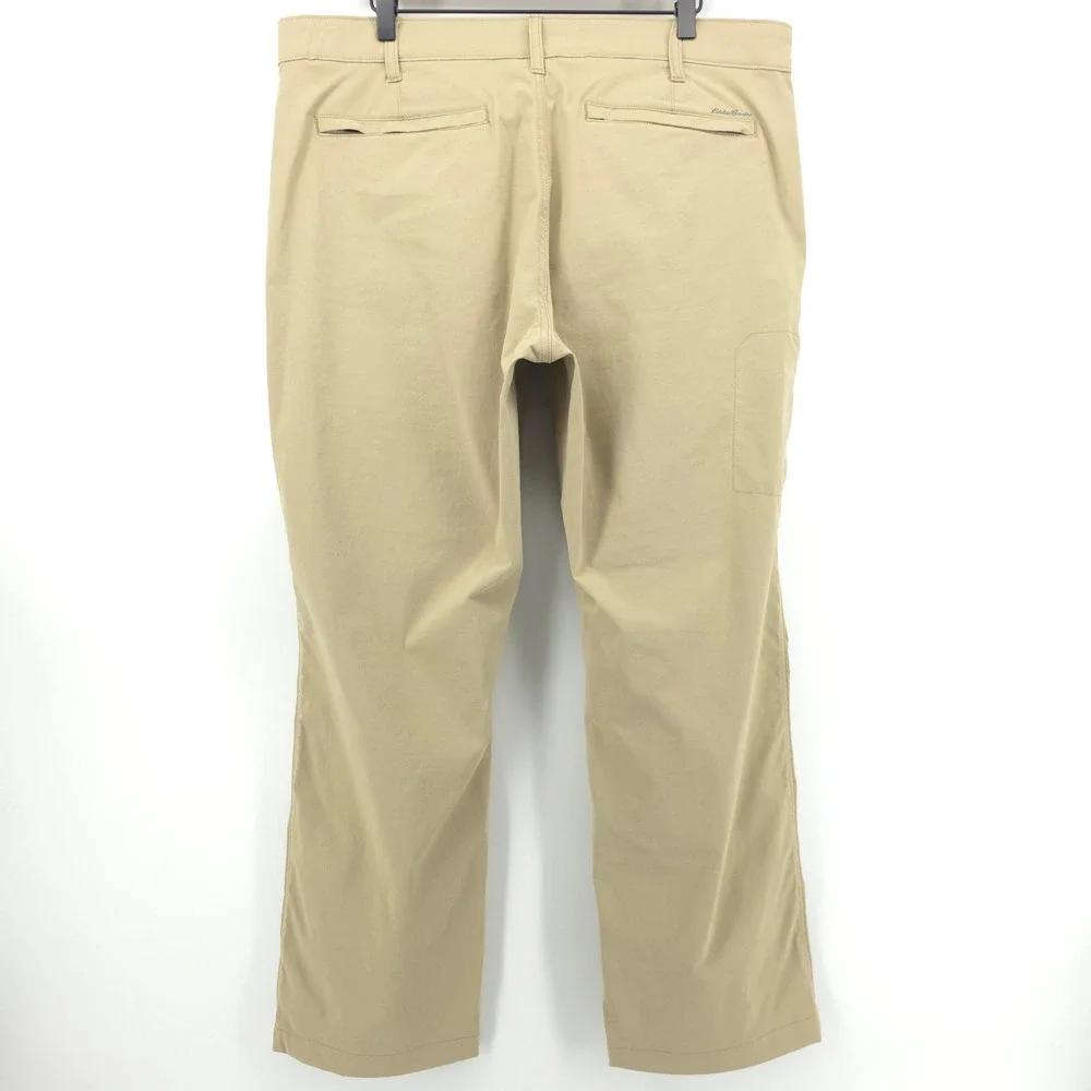 Eddie Bauer Mens Pants Travex 38x30‎ Tan Khaki Stretch Hiking Outdoor Travel